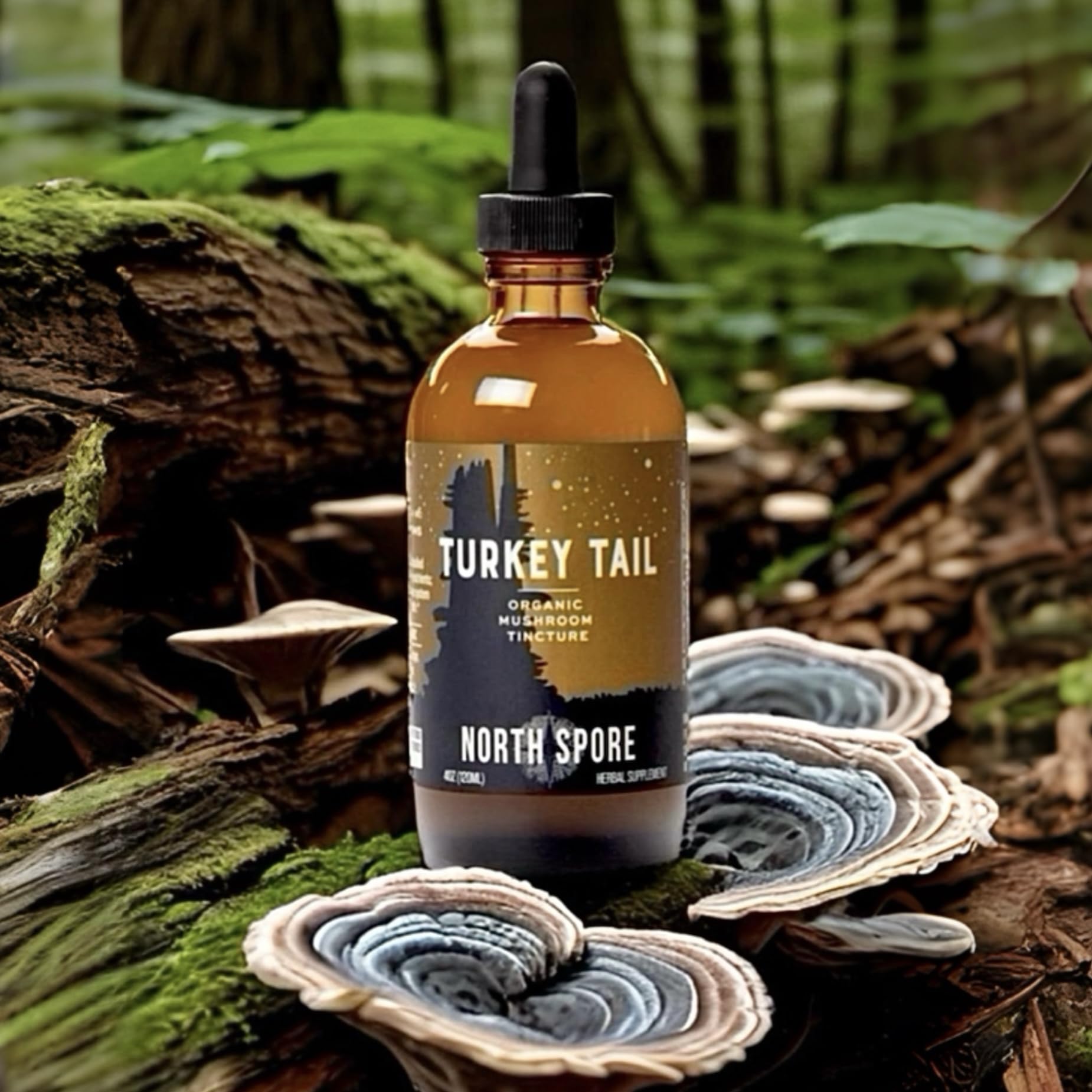 North Spore vegan, non-GMO tincture with clean ingredients label.