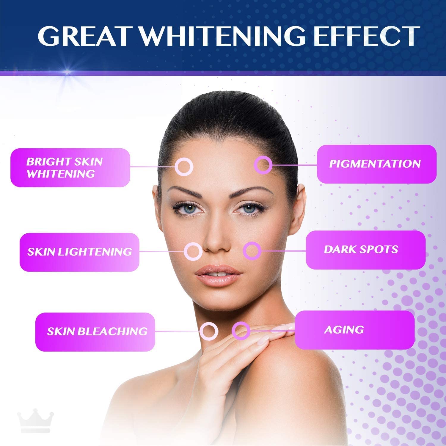 Northern Crown Cosmetics Glutathione whitening capsules close-up showing texture for daily use.
