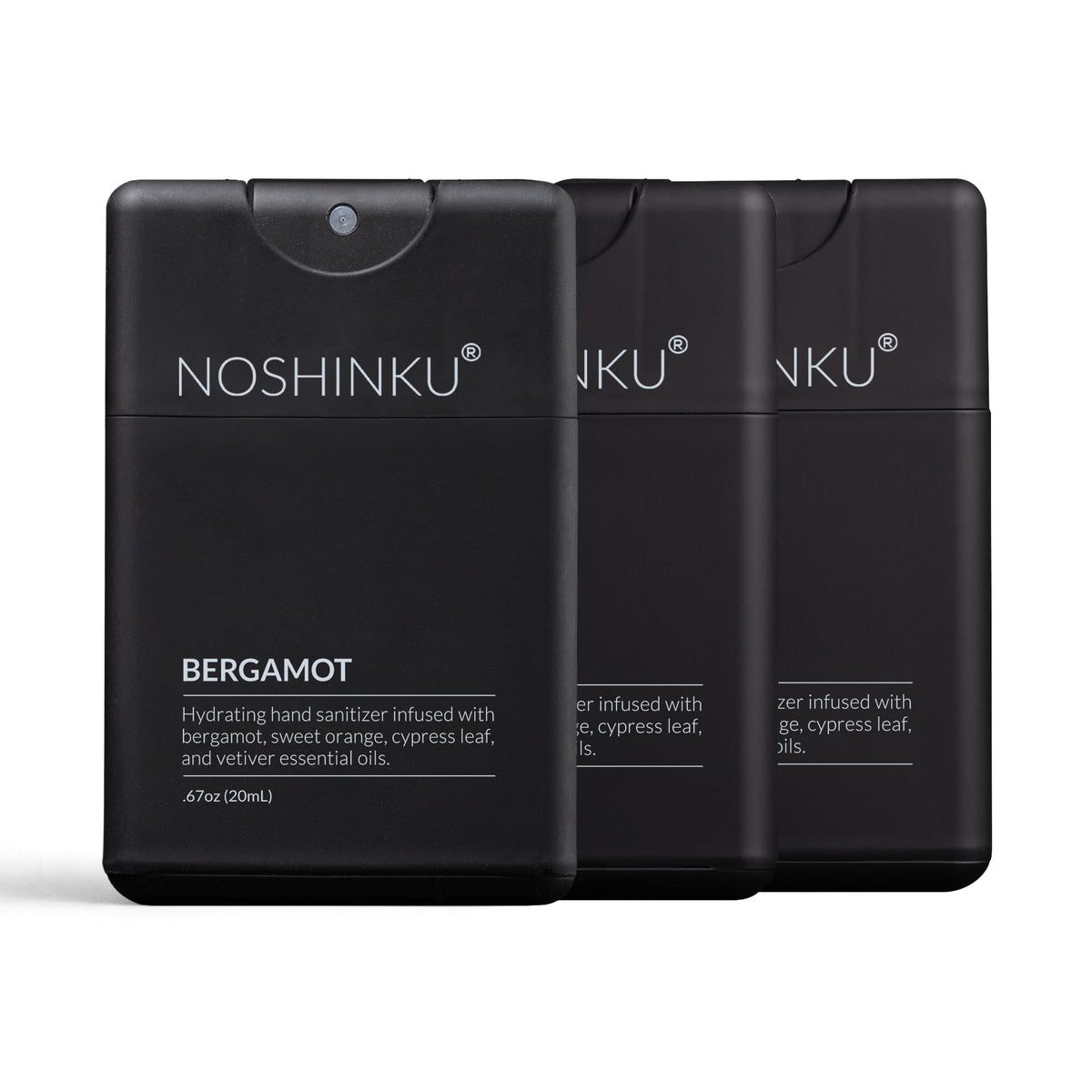 Noshinku bergamot 3-pack refillable pocket sprayers for convenient hand hygiene on the go