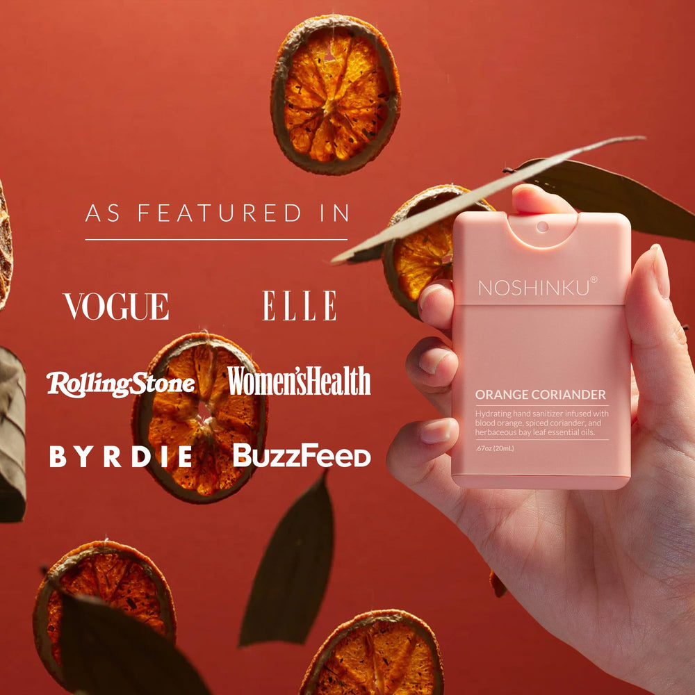 Noshinku Orange Coriander packaging highlighting sustainability.