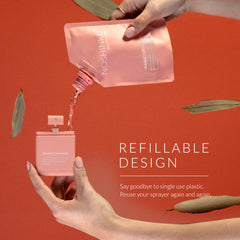 Noshinku Orange Coriander pocket sprayer side, easy-grip for on-the-go sanitizing.
