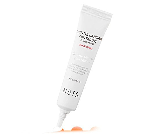 NoTS Centella Scar Ointment jar shows compact 15 g packaging for on-the-go skin care.