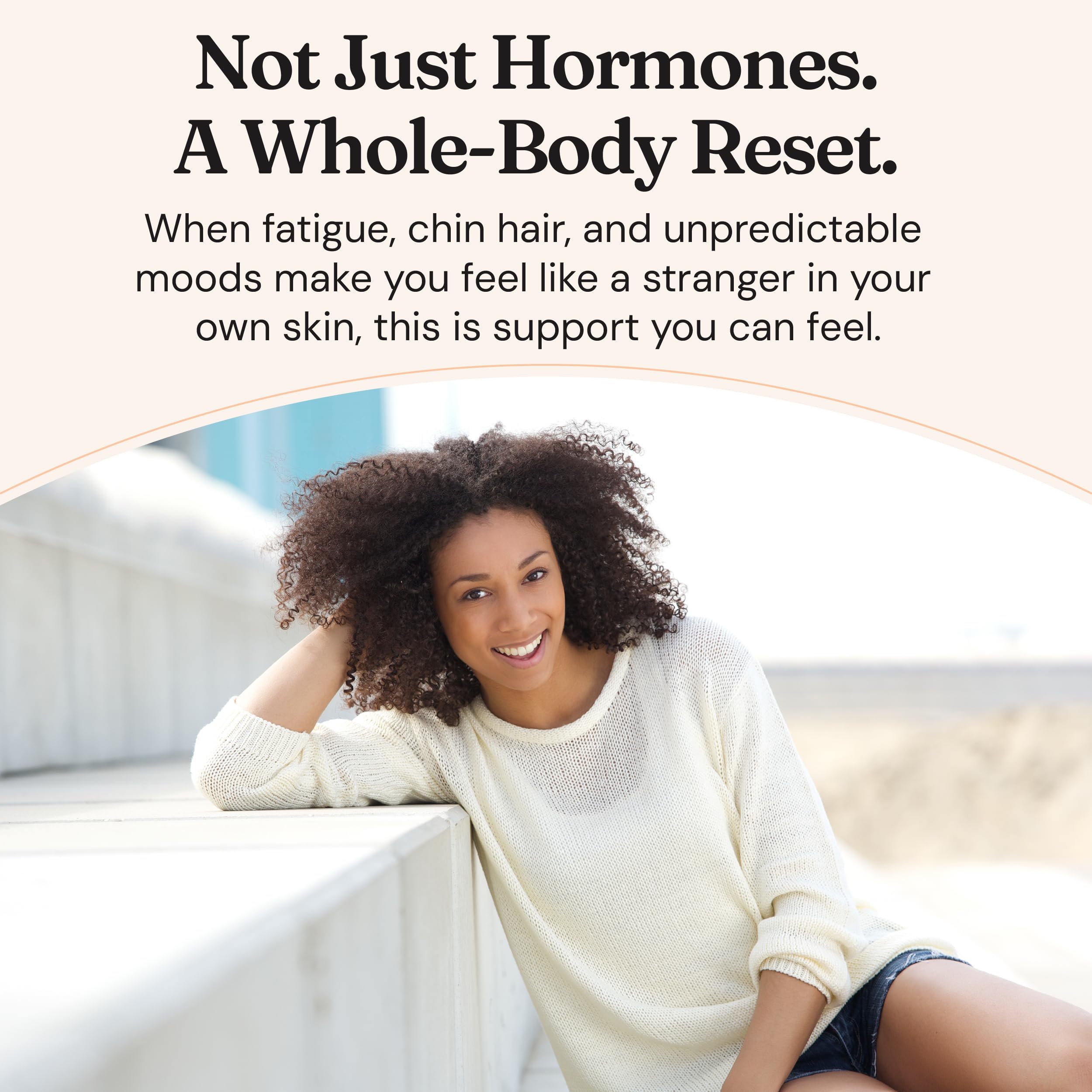Nourished AndroEase Plus capsules pour showing convenient daily dosage