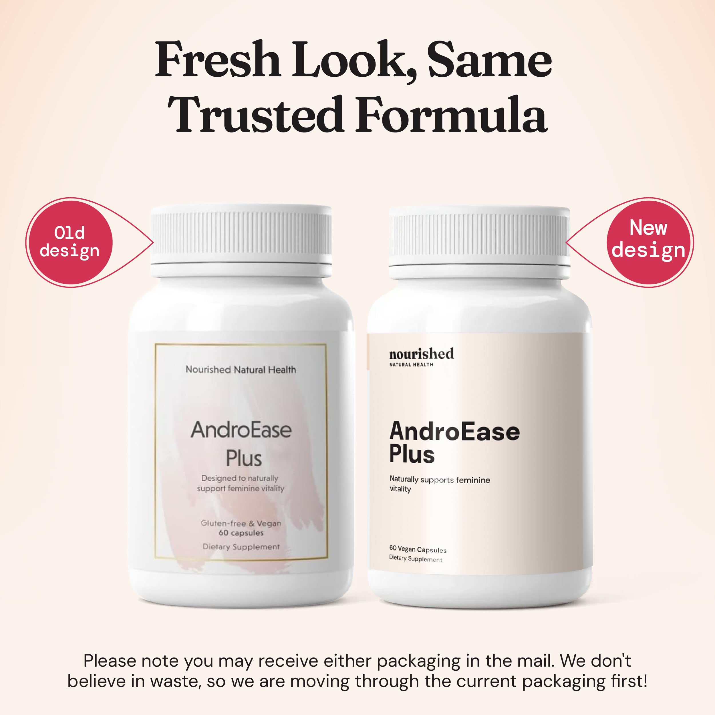 Nourished AndroEase Plus green tea leaves close-up suggests antioxidants