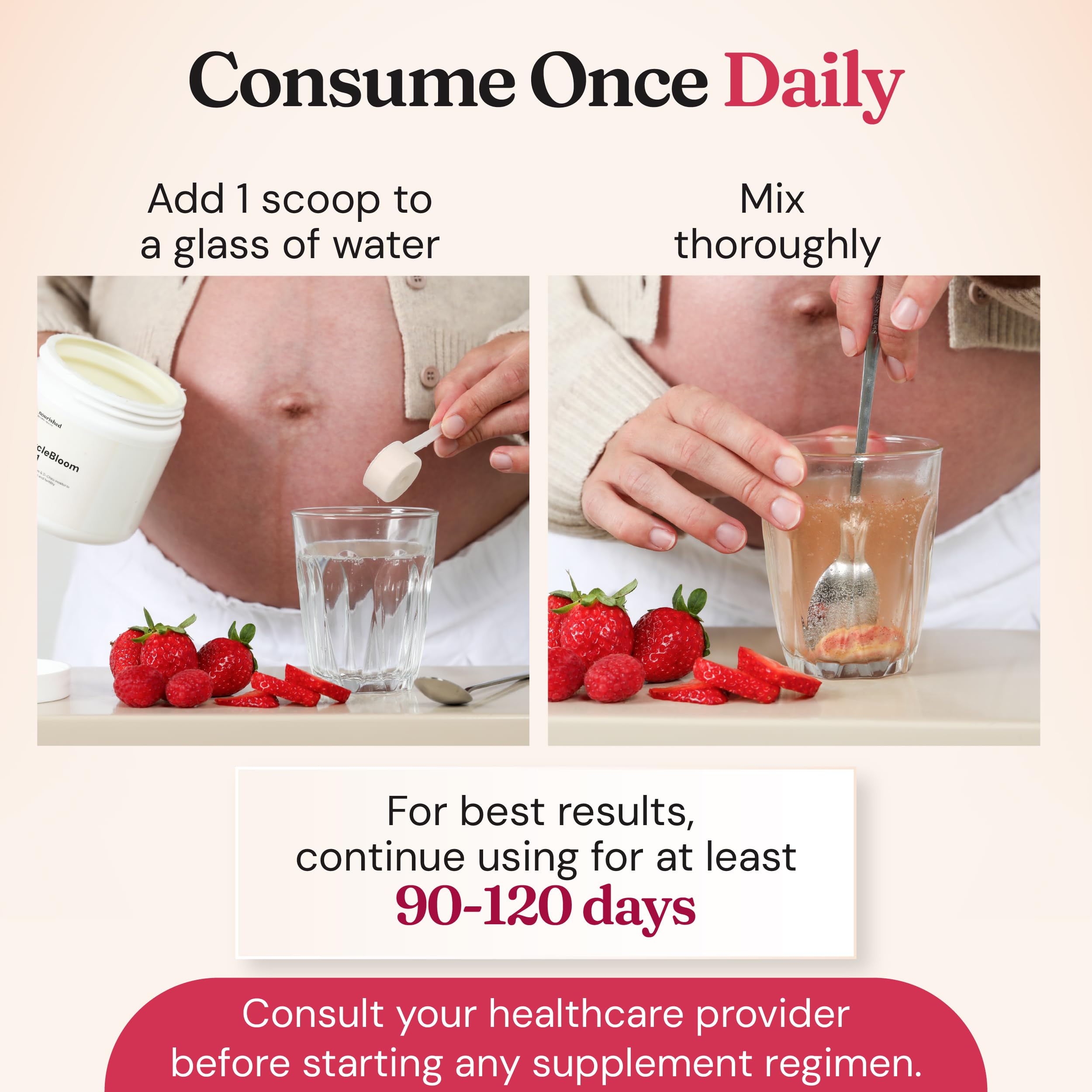 CycleBloom packaging emphasizes CoQ10 and NAC antioxidant support.