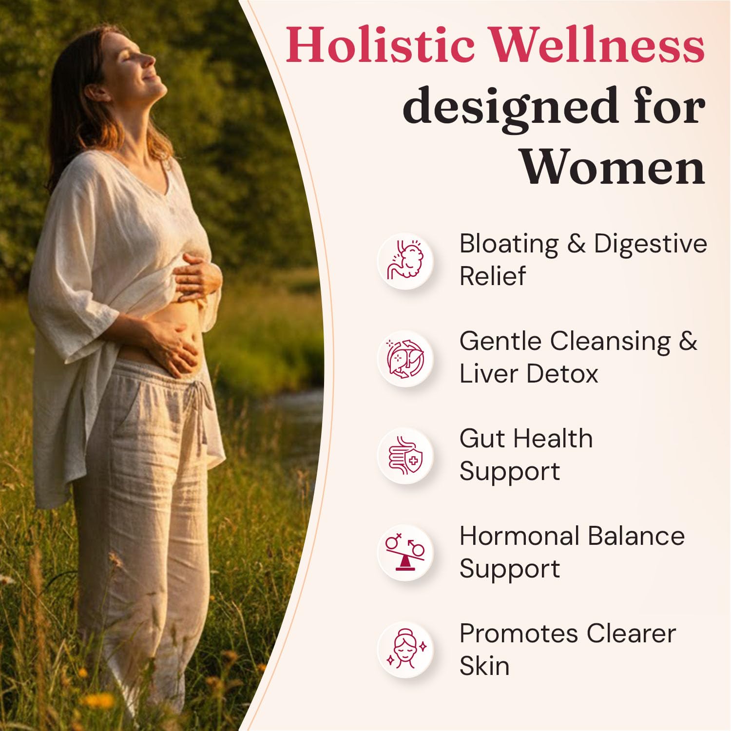 Dandelion detail suggests natural digestive balance for Nourished Natural Health Detox + Debloat.