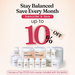 Nourished Natural Health EstroEase bottle with calm daily routine visualization for balanced mood.