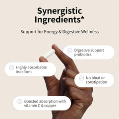 Nourished Natural Health ProbIron probiotic ingredients emphasize gut-friendly support