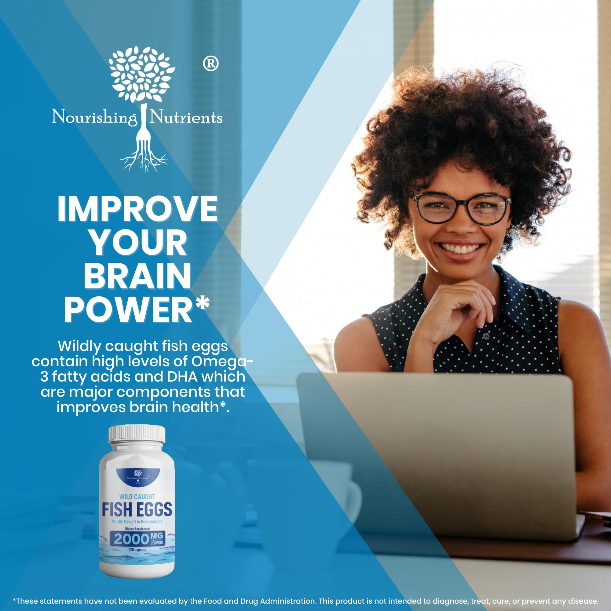Nourishing Nutrients eye and brain support label conveys comprehensive omega-3 benefits