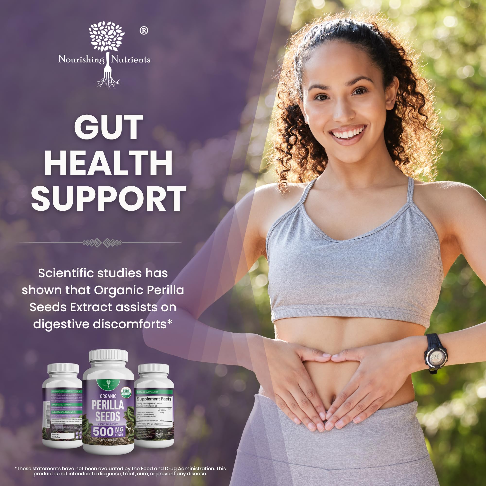 Nourishing Nutrients Perilla product label art emphasizes natural, immune-supportive use.
