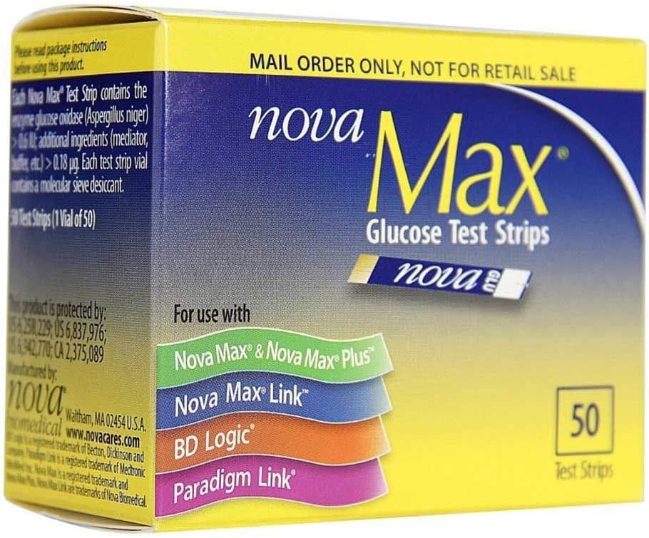 Nova Max glucose test strips 250ct pack for convenient at-home testing