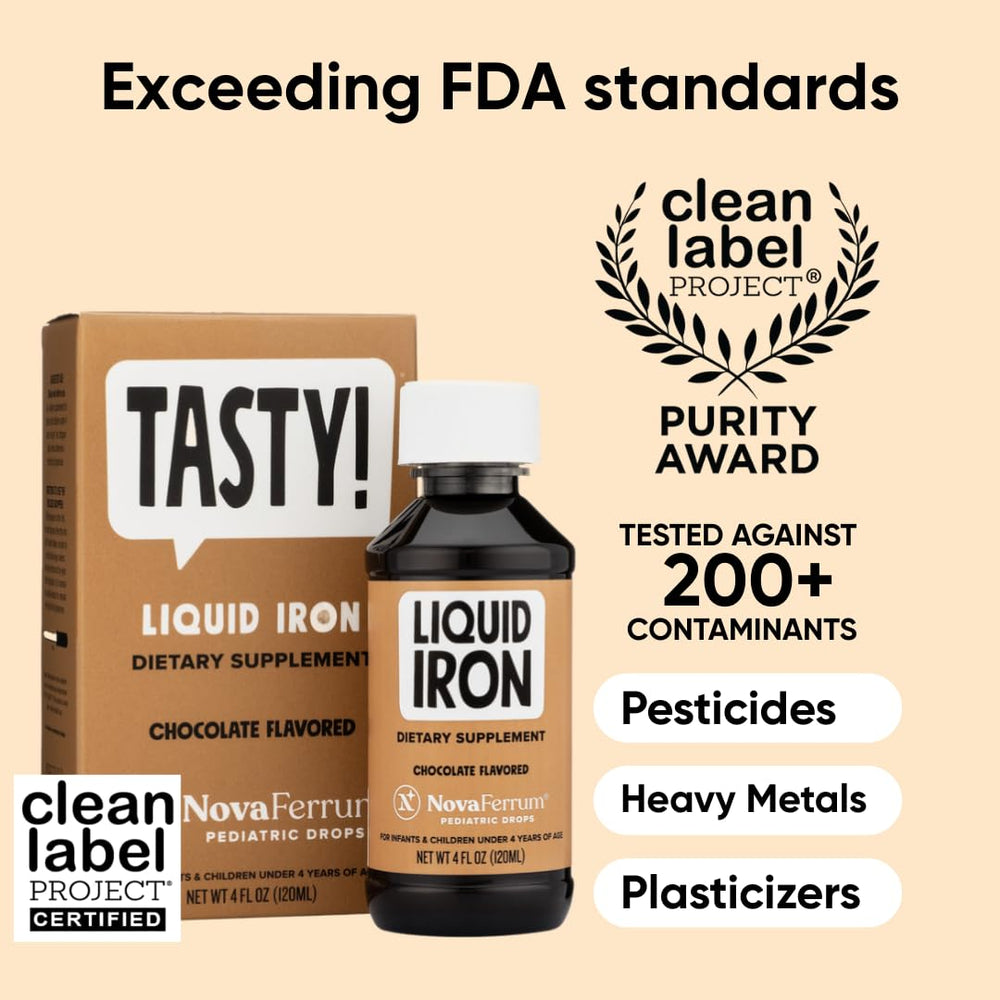 NovaFerrum iron drops 1 mL dose showing easy, precise daily measurement
