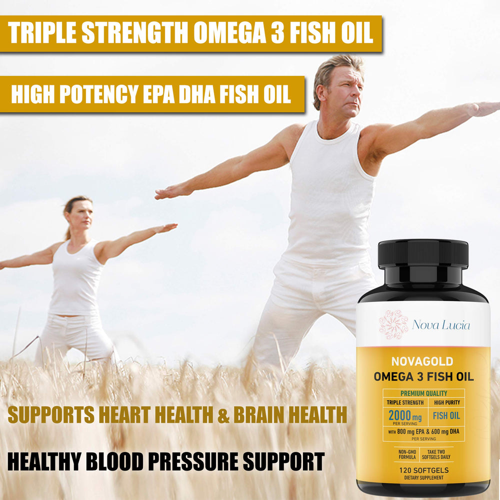 Lifestyle scene with NovaGold Omega 3 as part of daily routine