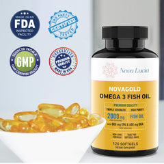 NovaGold Omega 3 ingredients panel highlighting EPA and DHA