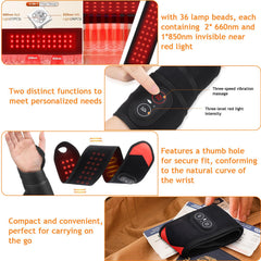 Novalume red light wrist wrap battery USB-C port for wireless charging