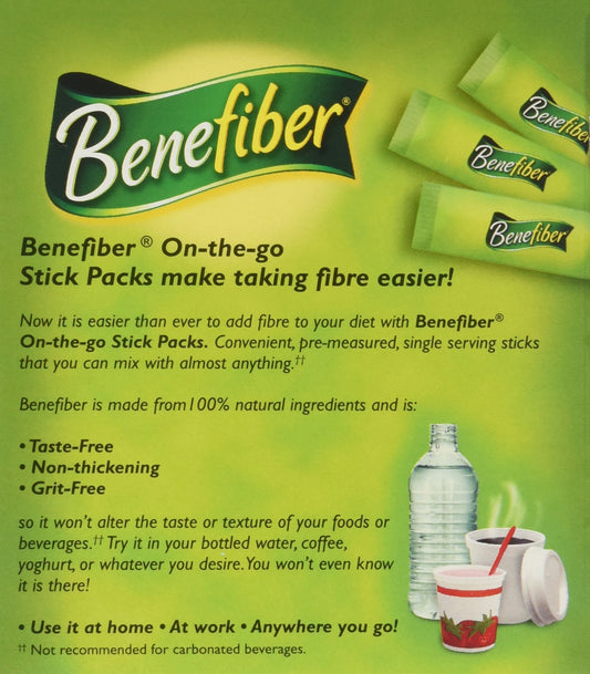 Benefiber stick dissolves completely in water with no taste change
