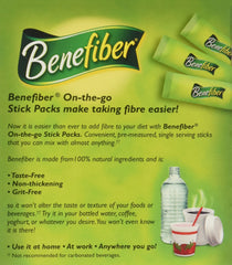 Benefiber stick dissolves completely in water with no taste change