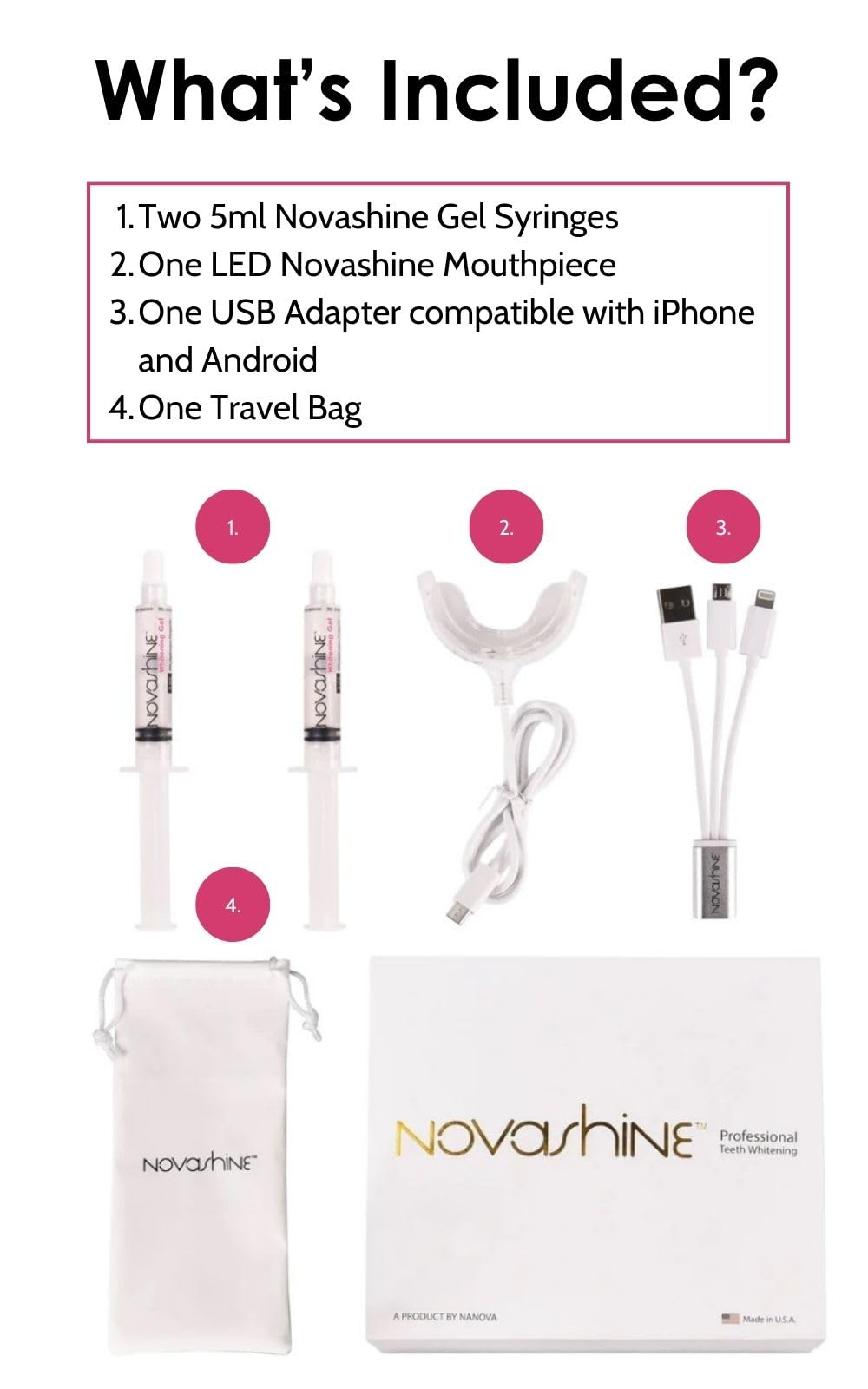 Novashine smartphone adapter enabling hands-free whitening sessions
