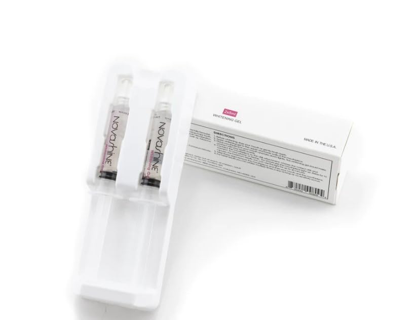 Novashine gel syringe refill 2x5ml for at-home whitening with easy touch-ups.