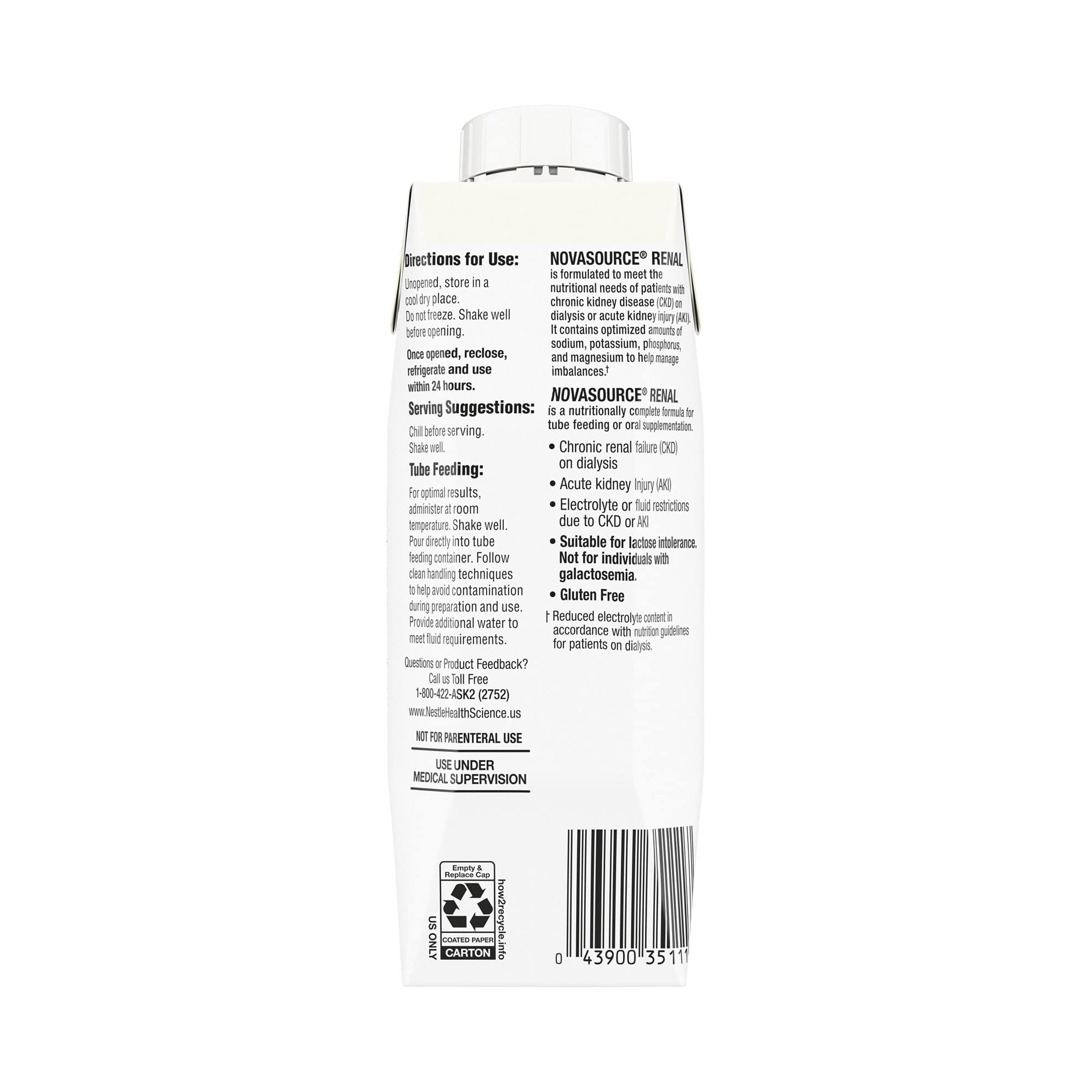 Novasource Renal Vanilla spoon dispense demonstrates simple serving with fluid restrictions