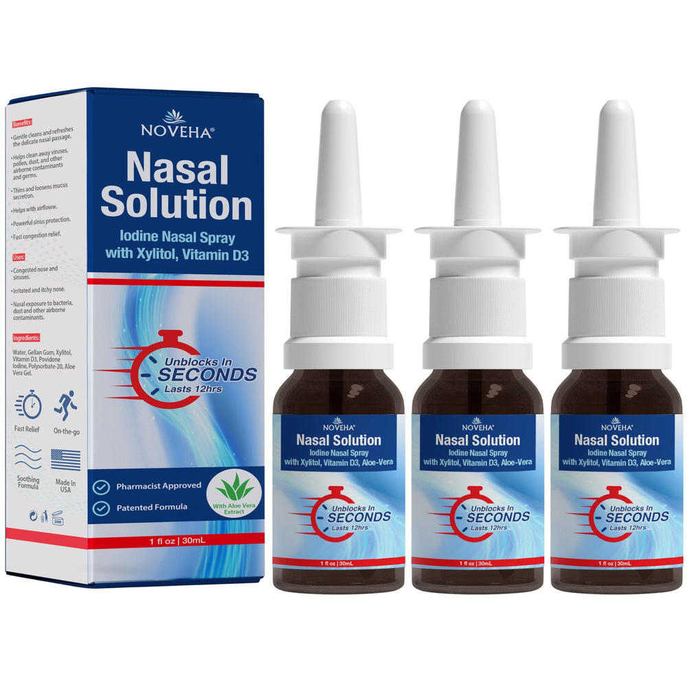 NOVEHA nasal spray bottle for daily cleansing and refreshed airflow.