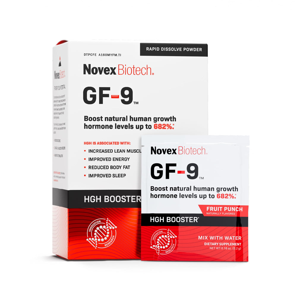 Novex Biotech GF-9 bottle front signaling energy and endurance support