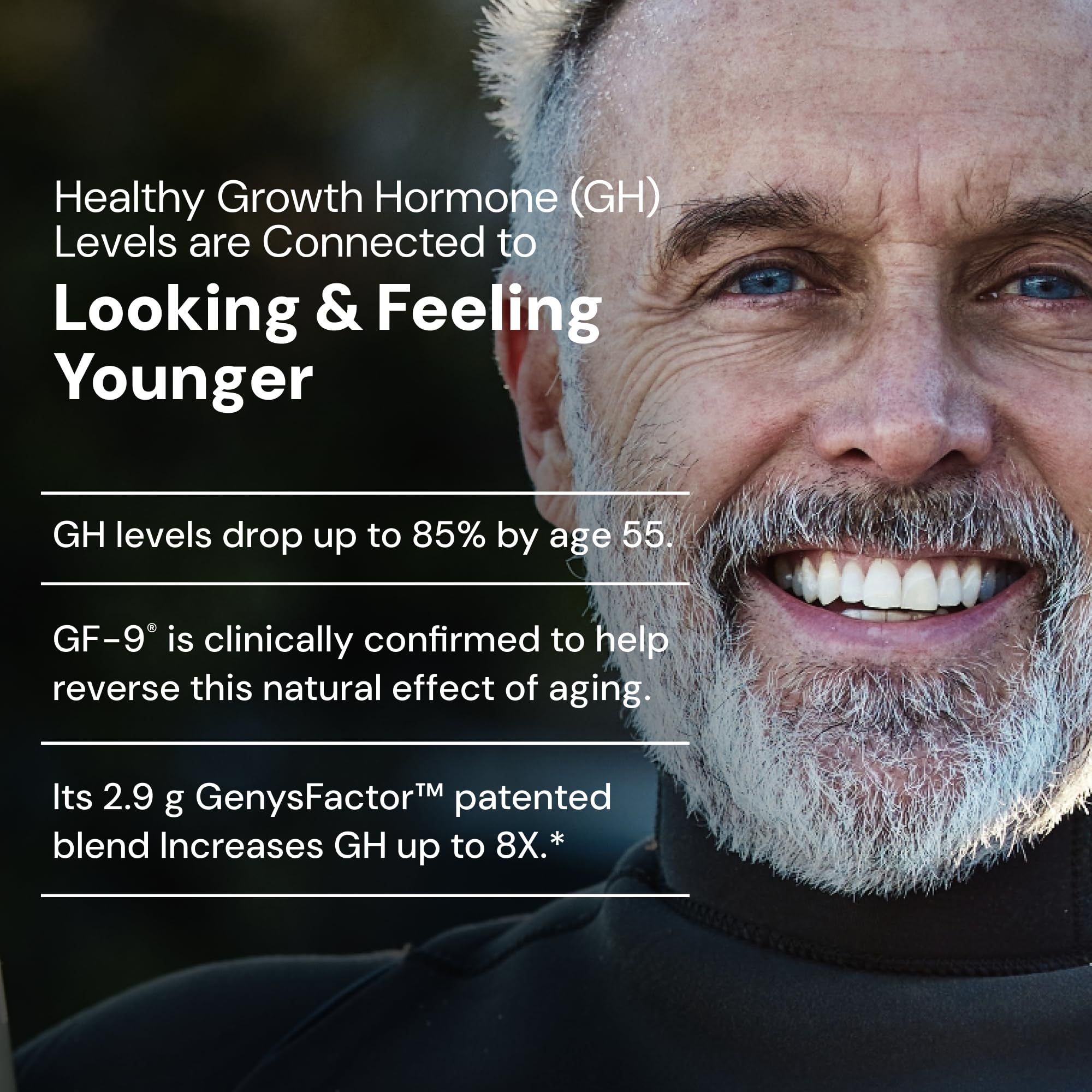 Novex Biotech GF-9 capsules close-up showing quality and potency
