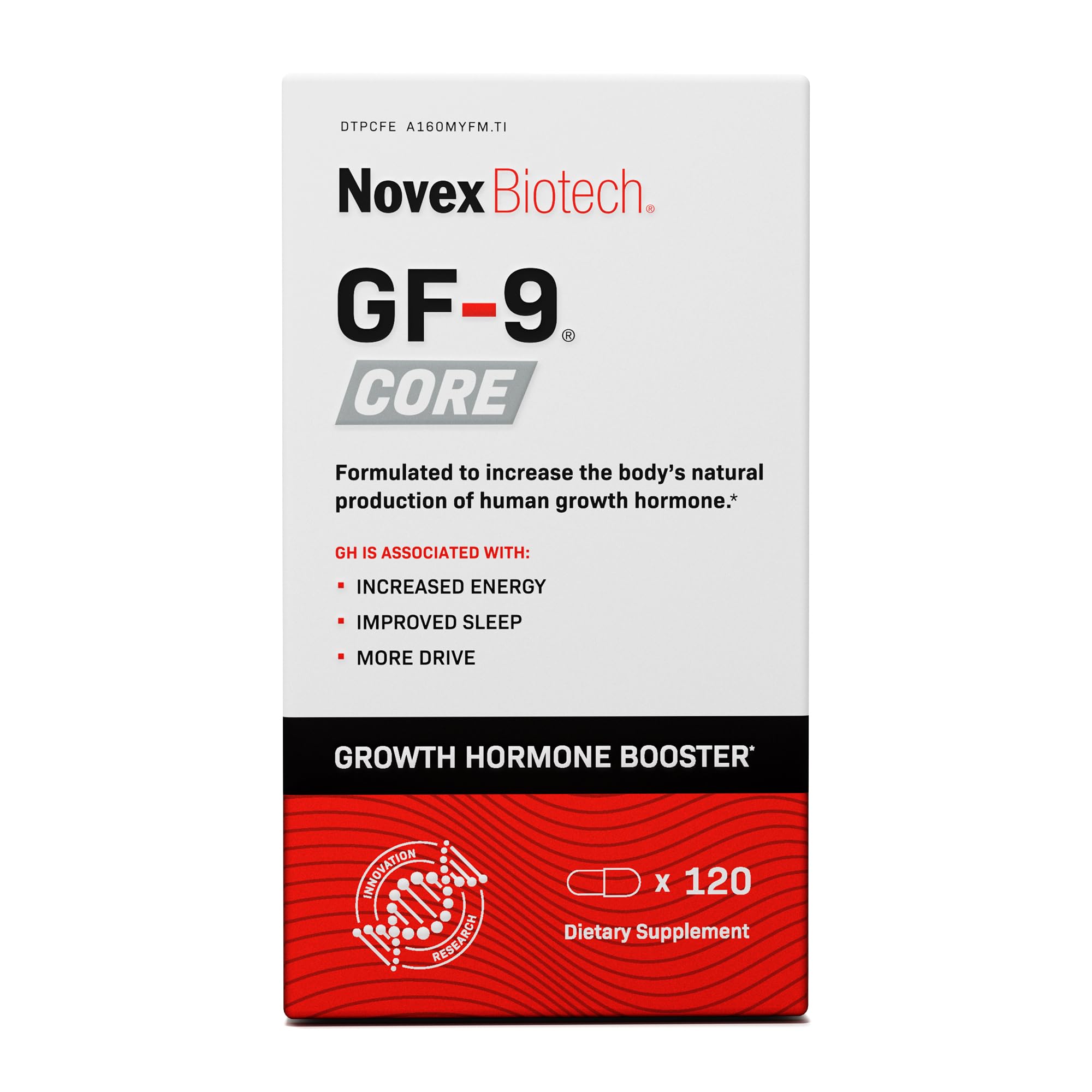 Novex Biotech GF-9 Core 120-count bottle front view for daily use.