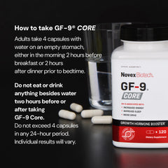 Novex Biotech GF-9 Core packaging and label design.