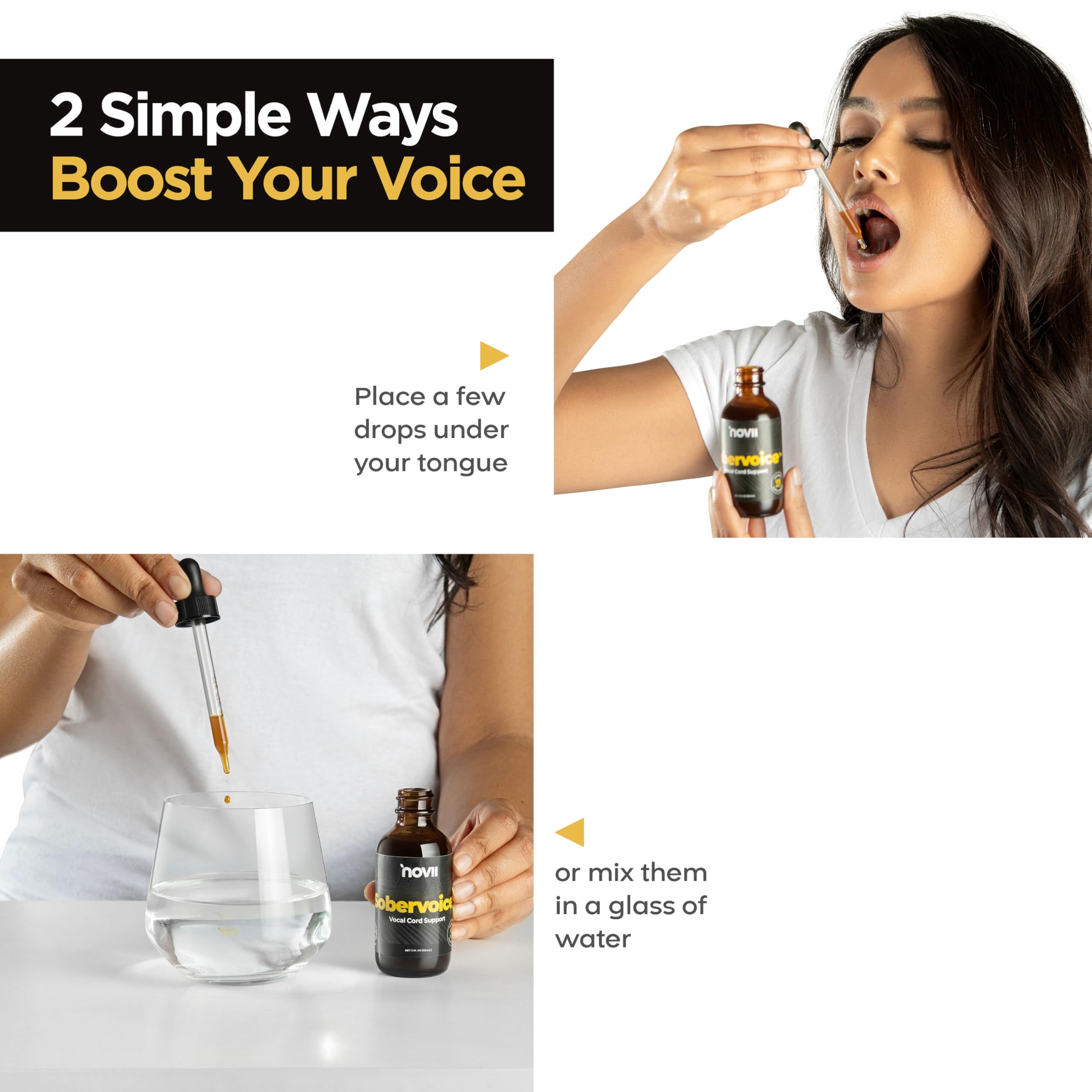 NOVII Sobervoice performer on stage, ready for confident performance.