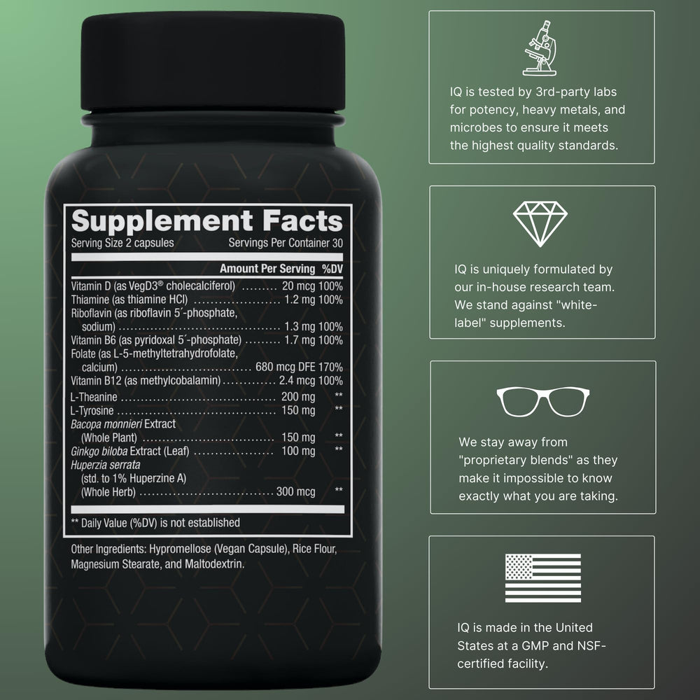 NOVIQ 11-in-1 mood-stress capsules close-up highlighting vegan formula for clarity