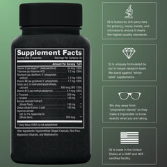 NOVIQ 11-in-1 mood-stress capsules close-up highlighting vegan formula for clarity