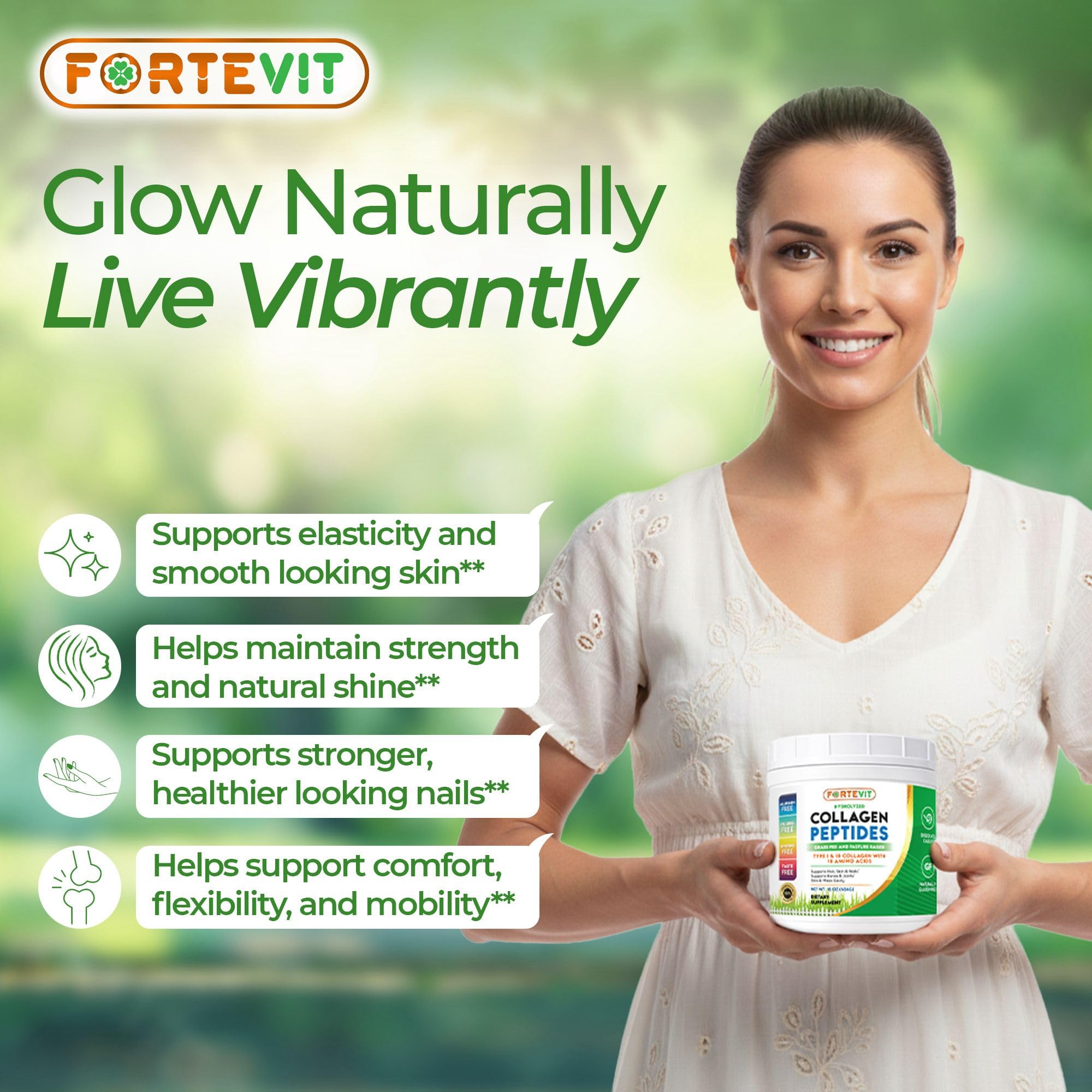 NOVONEX FORTEVIT scoop demonstrates precise dosing for daily use.