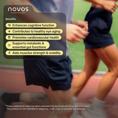 Novos Core packaging showing 30 servings for a one-month routine.