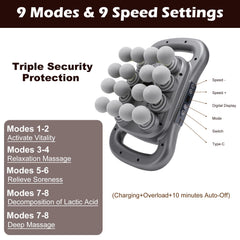 Novotechcal adjustable intensity levels for soothing to deep massage