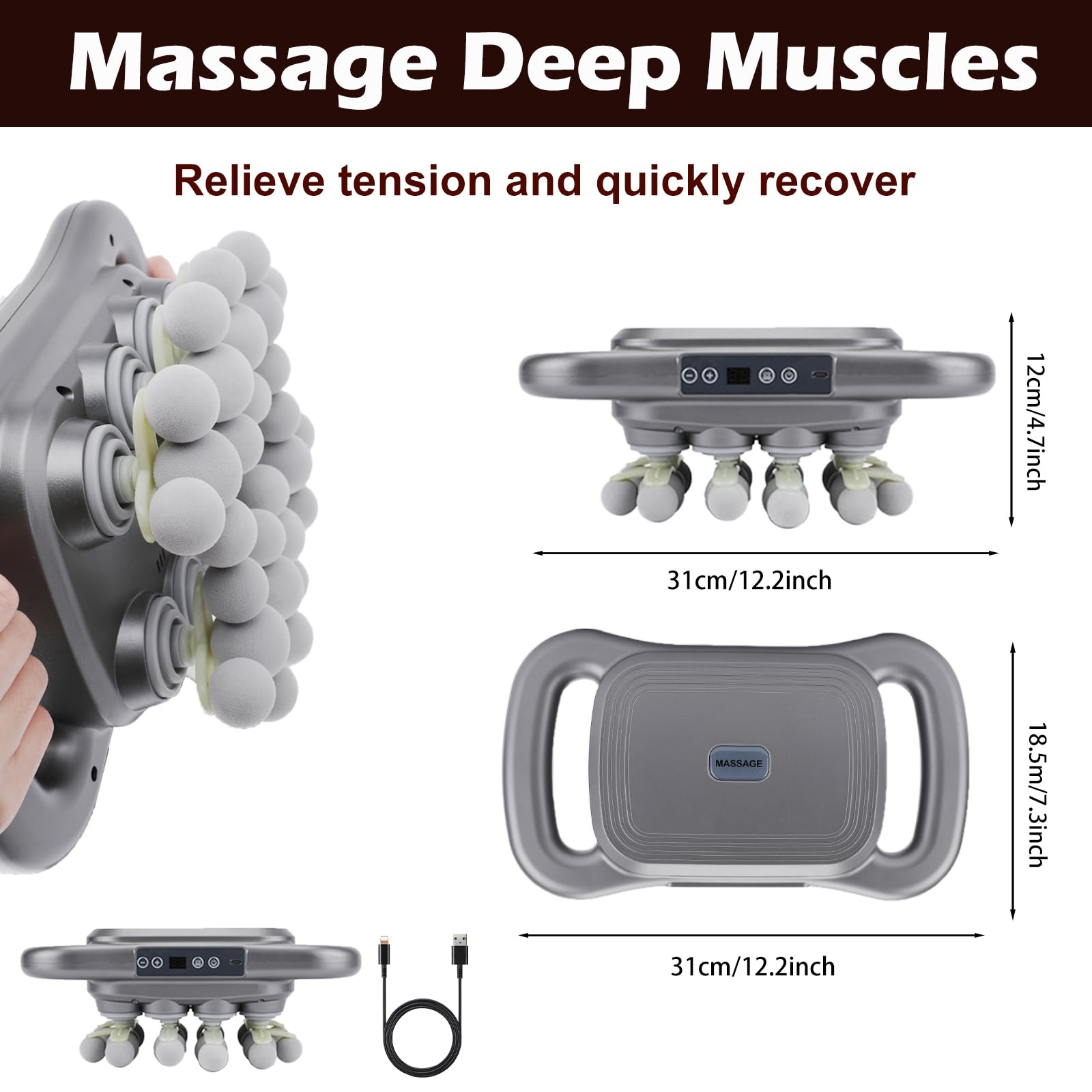 Novotechcal massage gun in use for targeted muscle recovery.