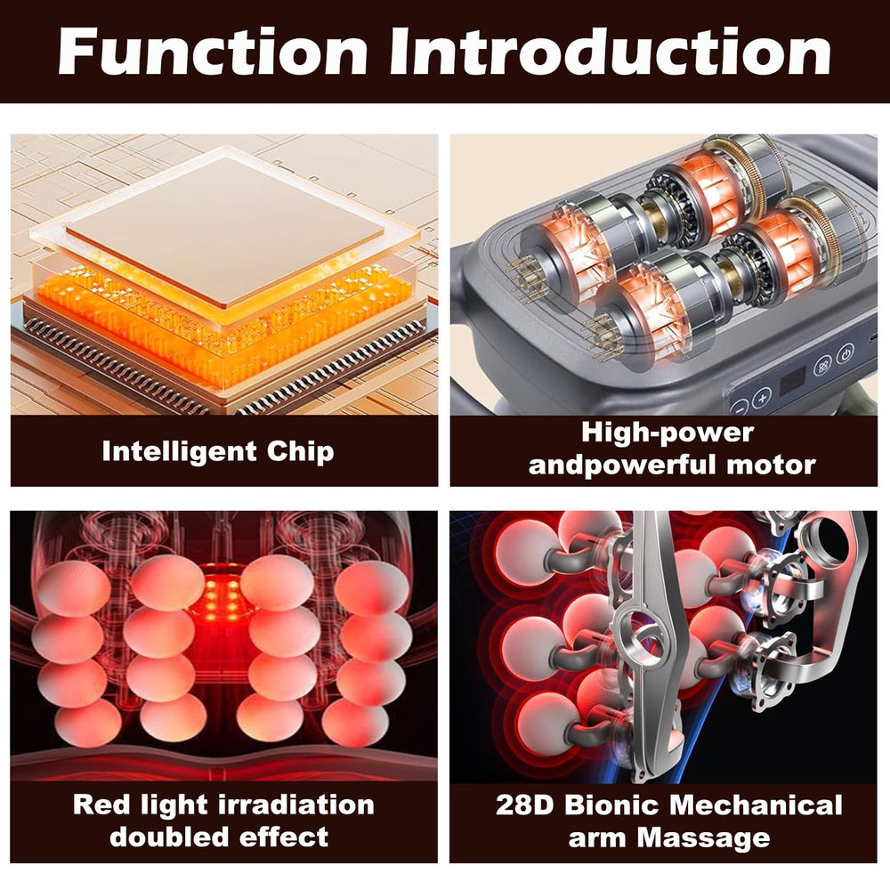 Novotechcal massager charging indicator and built-in safety features.