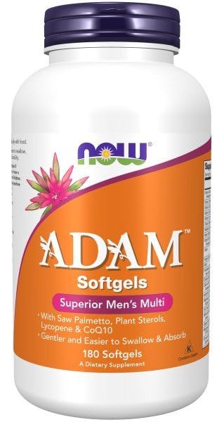 NOW Foods Adam bottle in hand suggests a simple daily supplement routine.