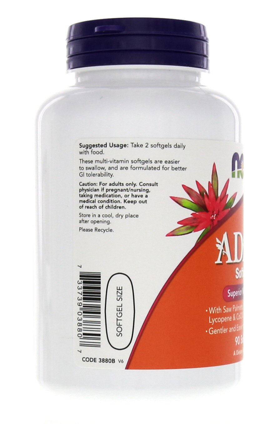NOW Foods Adam Men's Multivitamin capsule closeup