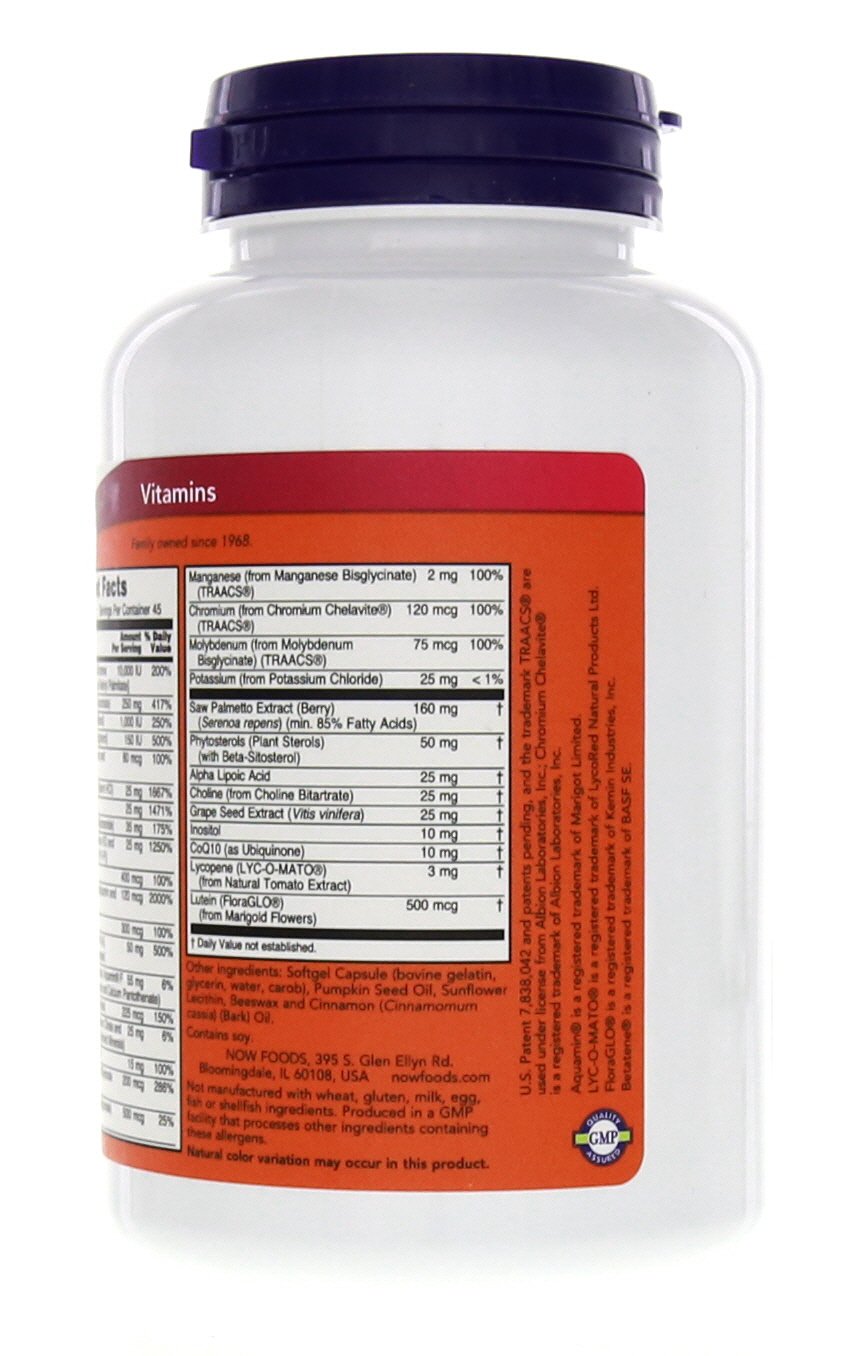 NOW Foods Adam Men's Multivitamin serving size 2 softgels