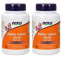 NOW Foods Alpha Lipoic Acid 250mg bottle front - antioxidant support in a vegetarian capsule