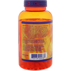 NOW Foods Arginine & Citrulline nutrition facts label for supplement details