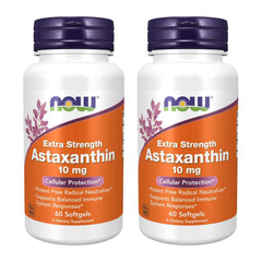 NOW Foods Astaxanthin 10mg softgel bottle with label for everyday vitality