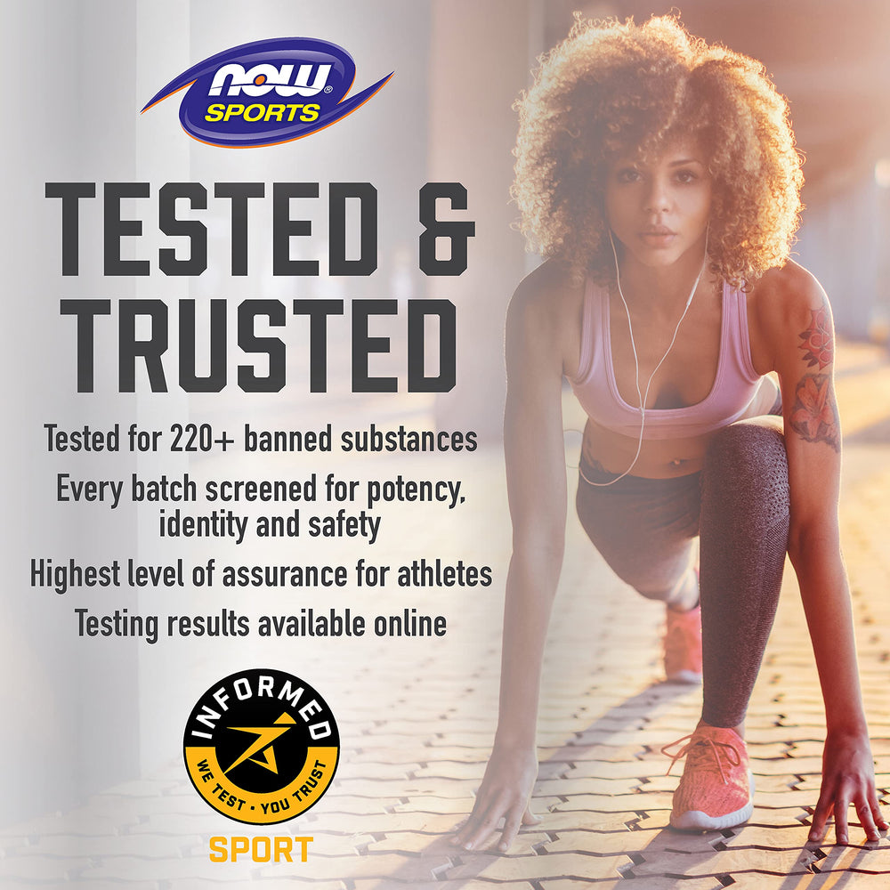 NOW Foods BCAA Blast image of athlete mixing powder for pre-workout support.