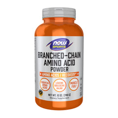 NOW Foods BCAAs powder bottle for convenient pre- or post-workout support