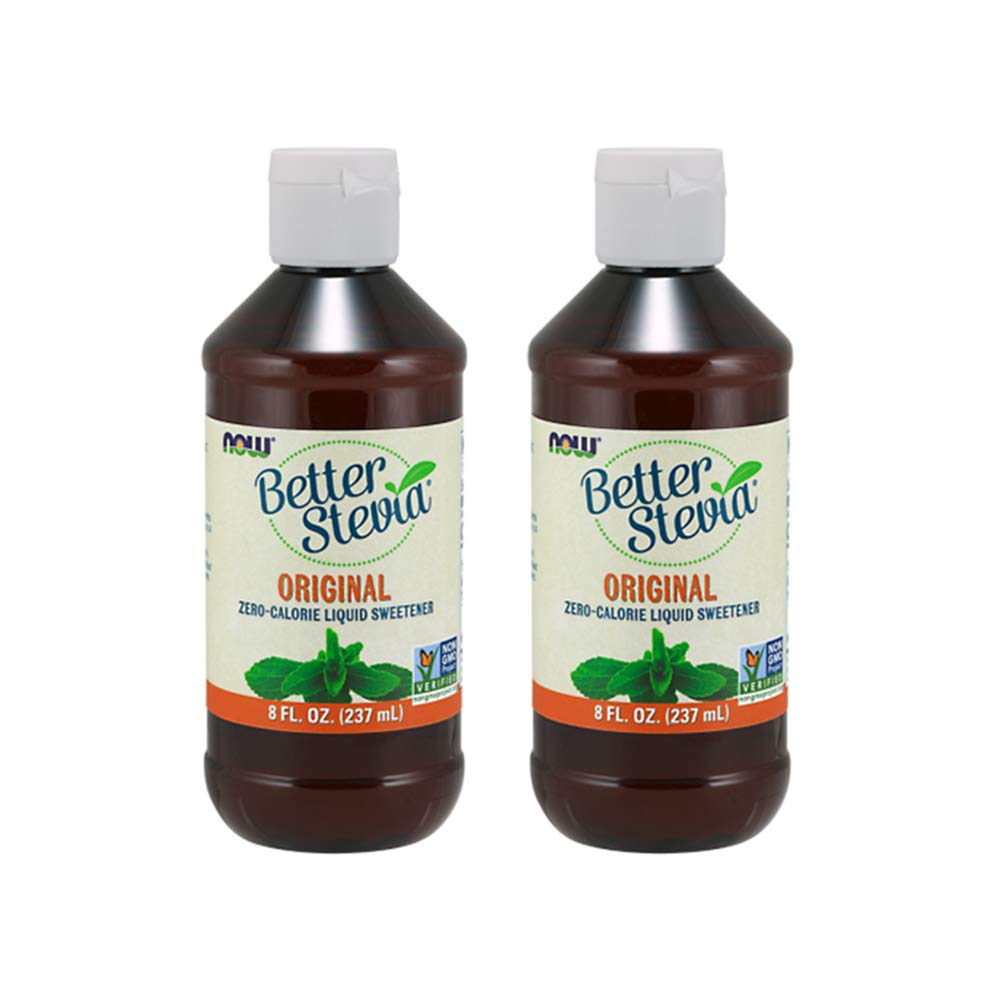 NOW Foods BetterStevia original liquid bottle for zero-calorie sweetness