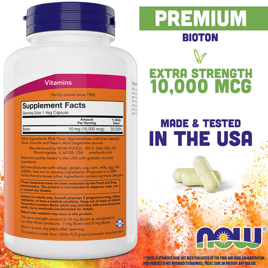 NOW Foods Biotin 200 vegan capsules pack-2 for daily use and value