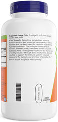 Close-up of NOW Boswellia extract label highlighting 500 mg potency.