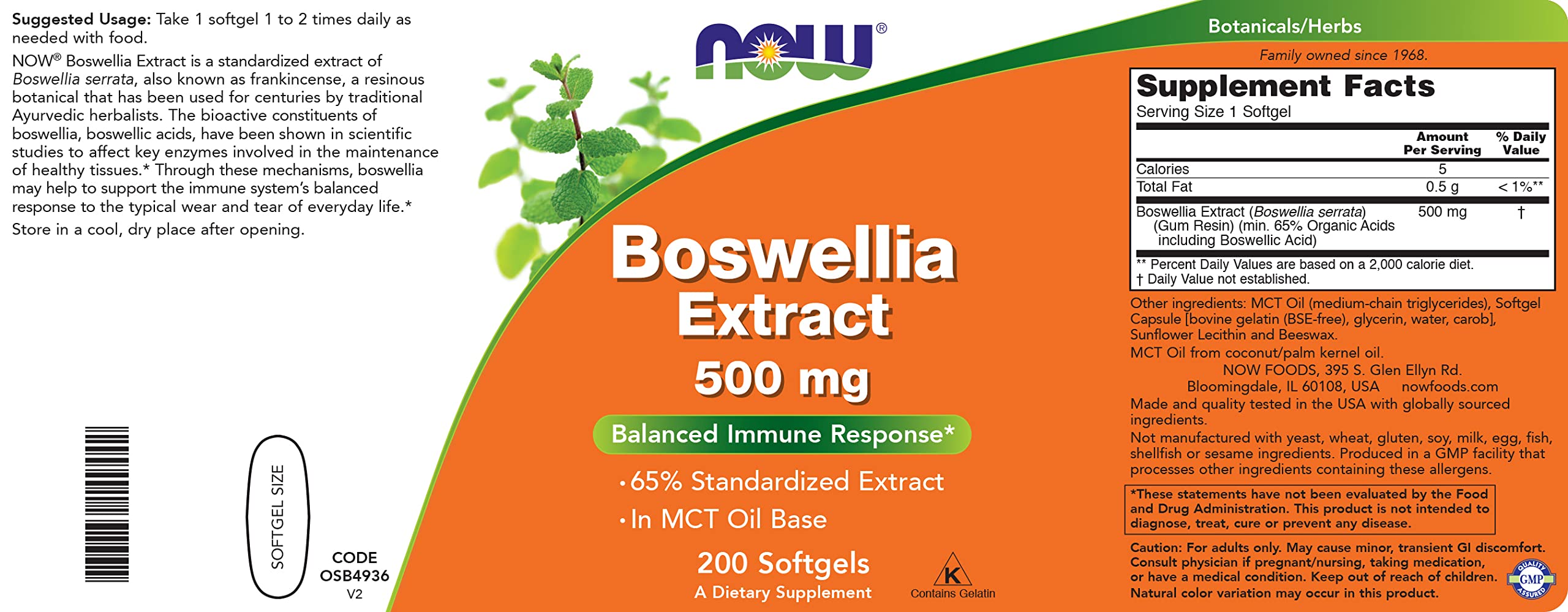 Softgels being poured from NOW Boswellia bottle for easy dosing.