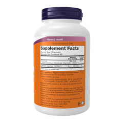 NOW Foods Chitosan 500 mg + Chromium capsules close-up featuring LipoSan ULTRA fat-binding technology
